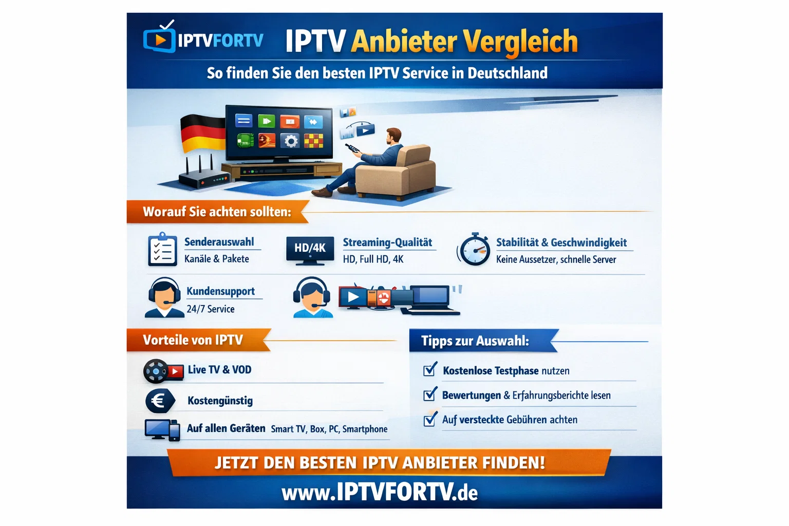 IPTV Anbieter Vergleich – So finden Sie den besten IPTV Service in Deutschland